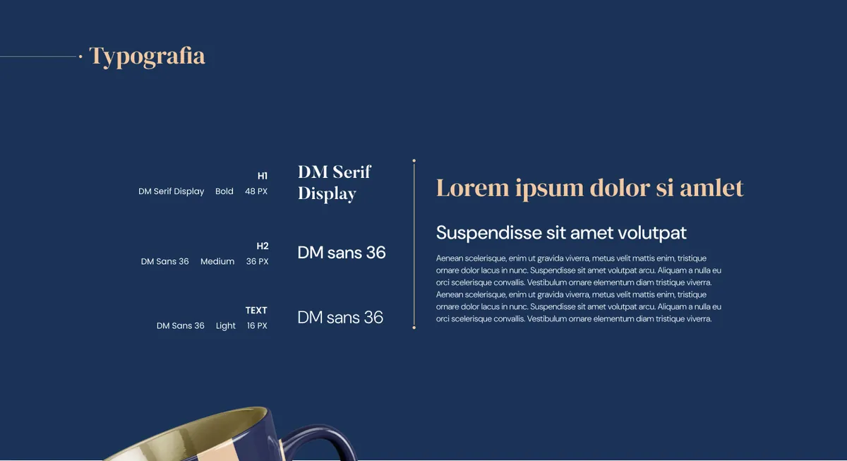 Open Format: typografia na granatowym tle, DM Serif Display do nagłówków i DM Sans do tekstu