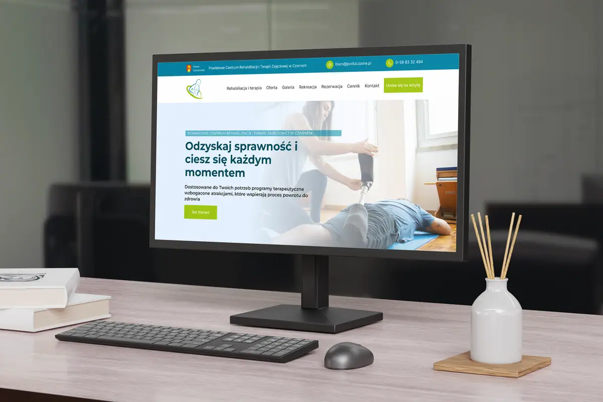 PCRiTZ w Czarnem: górna część strony z hasłem Odzyskaj sprawność na monitorze